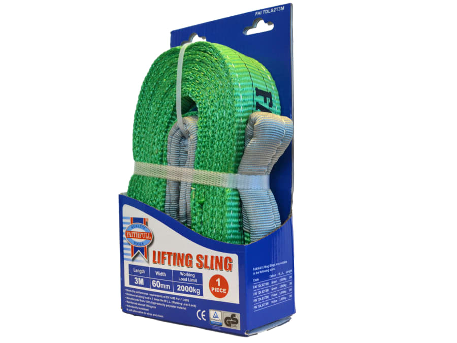 Faithfull FAITDLS2T3M 2 Tonne Lifting Sling 60mm x 3m