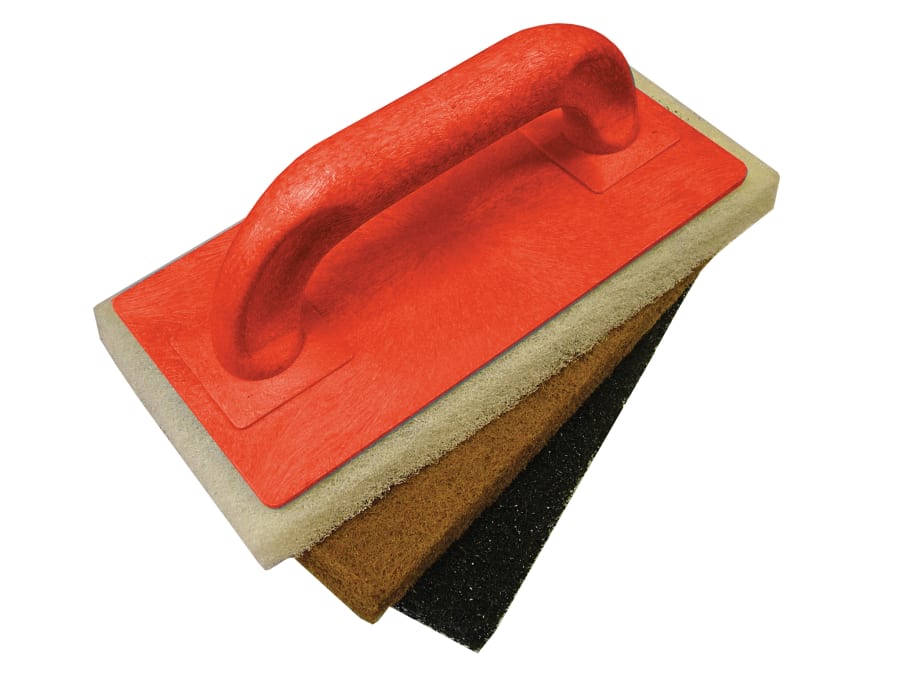 Faithfull FAITLSCOUR3 Scouring Pad Holder with Fine Medium & Coarse Pads