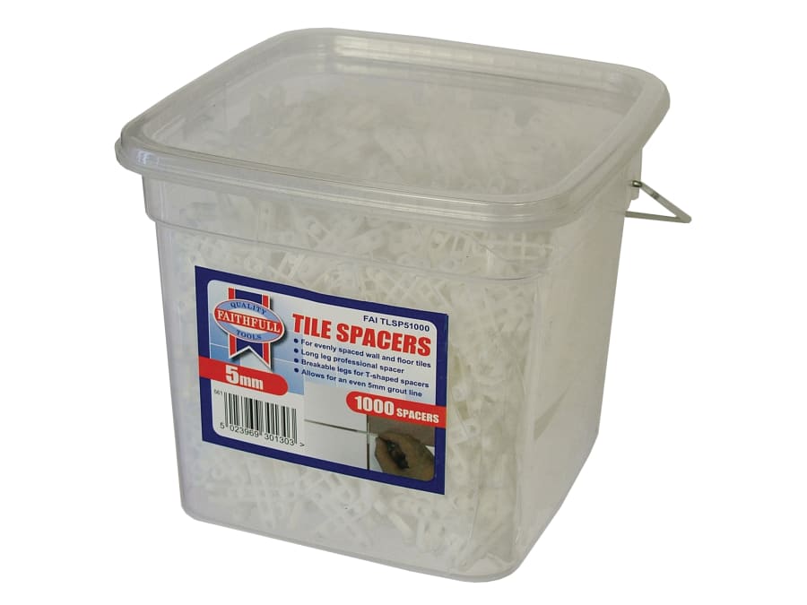 Faithfull FAITLSP51000 5mm Tile Spacer with 1000 Spacers