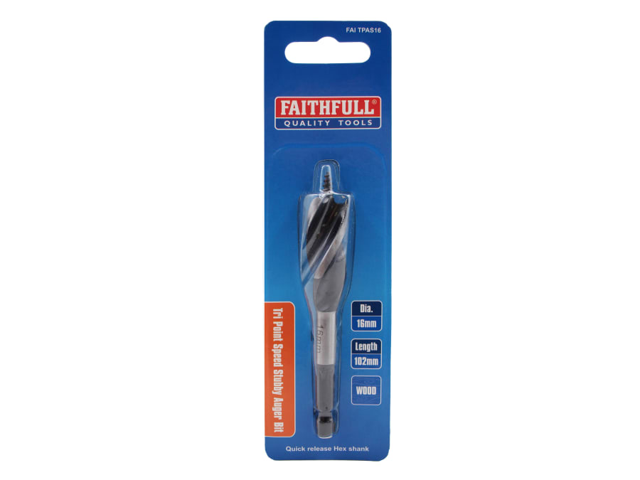Faithfull FAITPAS16 16mm Tri-Point Speed Auger Bit
