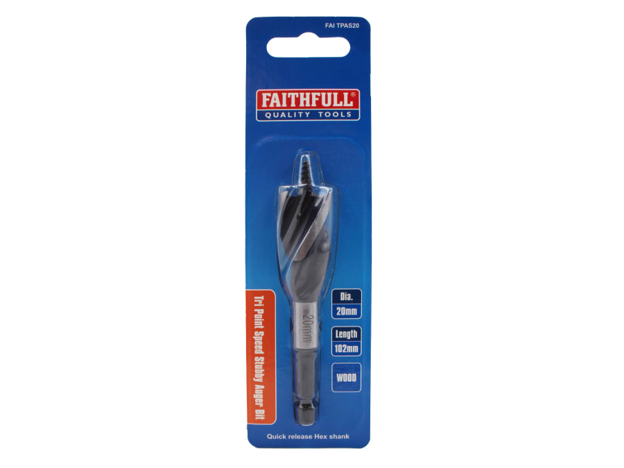 Faithfull FAITPAS20 20mm Tri-Point Speed Auger Bit