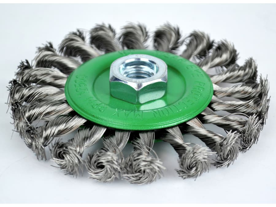 Faithfull FAIWBCT115S 115mm Flat Twist Knot Wire Brush with M14x2 Bore