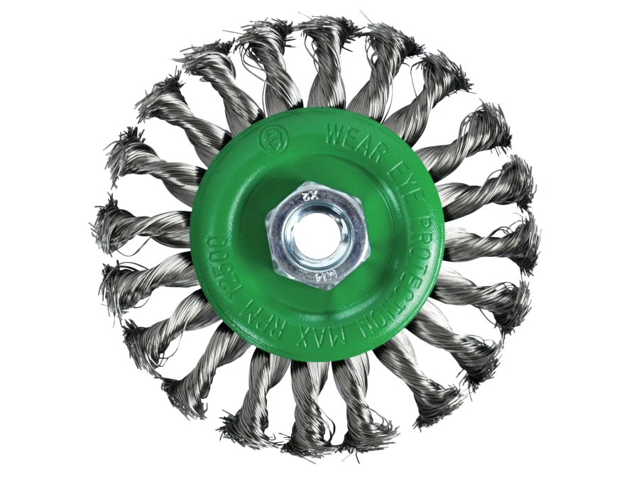 Faithfull FAIWBCT115S 115mm Flat Twist Knot Wire Brush with M14x2 Bore