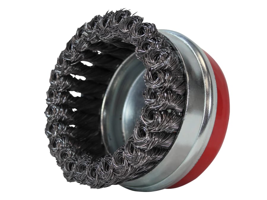 Faithfull FAIWBT100 100mm M14x2 Wire Cup Brush with 0.50mm Steel Wire