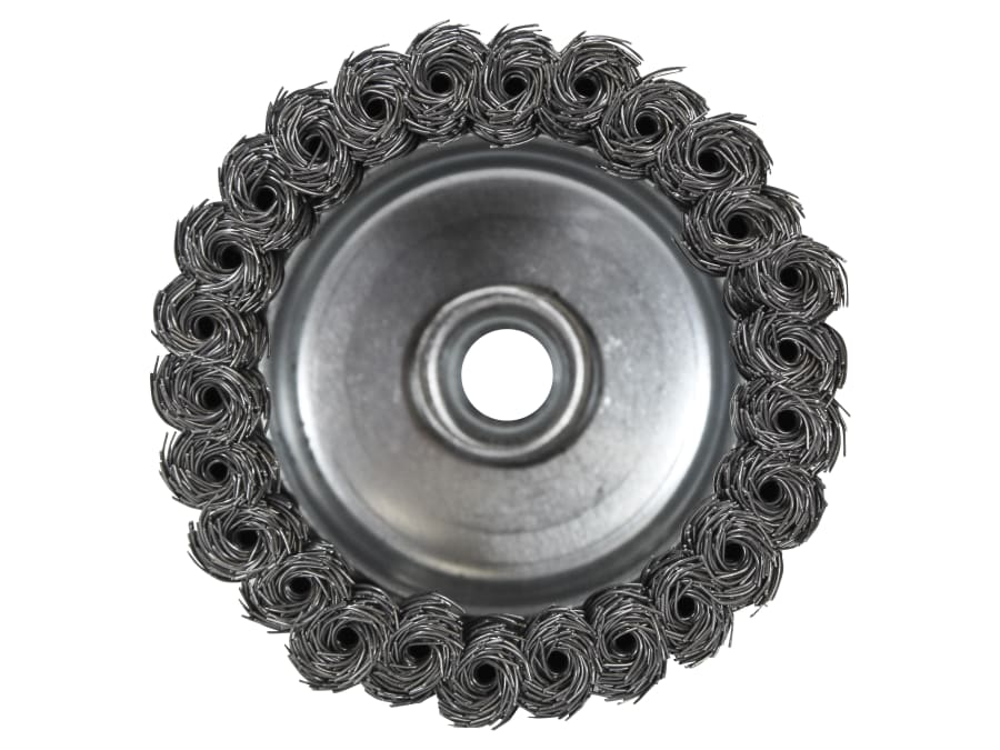 Faithfull FAIWBT100 100mm M14x2 Wire Cup Brush with 0.50mm Steel Wire