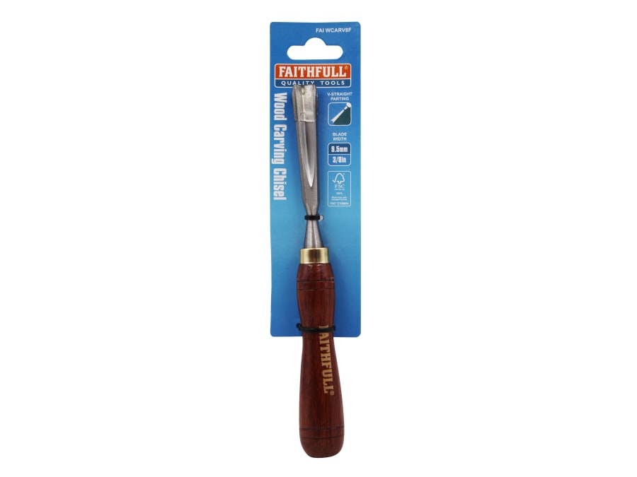 Faithfull FAIWCARV8F 9.5mm V-Straight Parting Carving Chisel