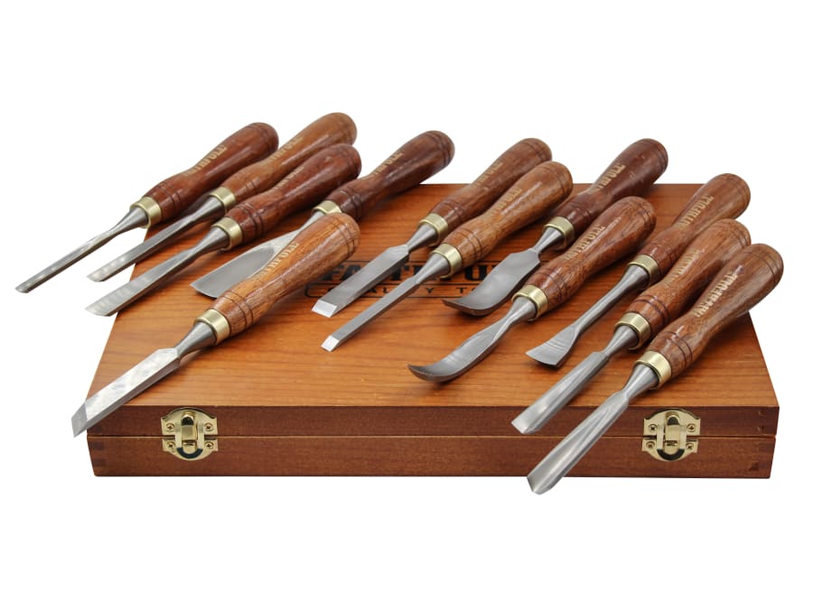 Faithfull FAIWCSET12F 12 Piece Wood Carving Chisel Set