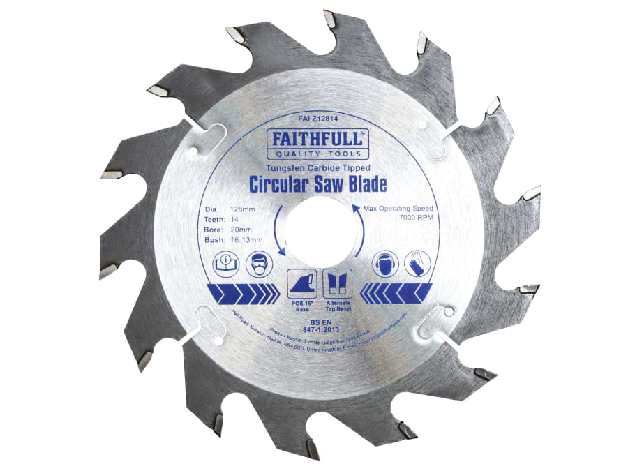 Faithfull FAIZ12814 TCT Circular Saw Blade 128 x 20mm 14T