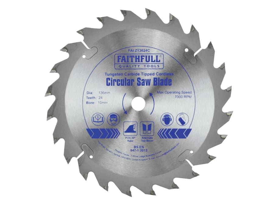 Faithfull FAIZ13624C 136mm x 10mm x 24T TCT Trimsaw Blade