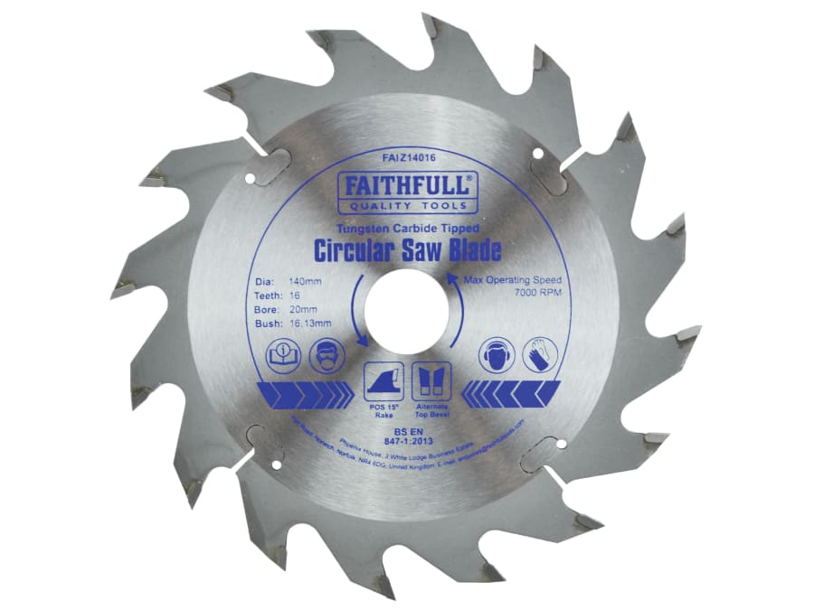 Faithfull FAIZ14016 140mm x 20mm x 16T TCT Circular Saw Blade