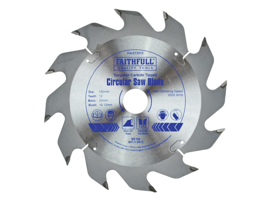 Faithfull FAIZ15012 150mm x 20mm x 12T TCT Circular Saw Blade