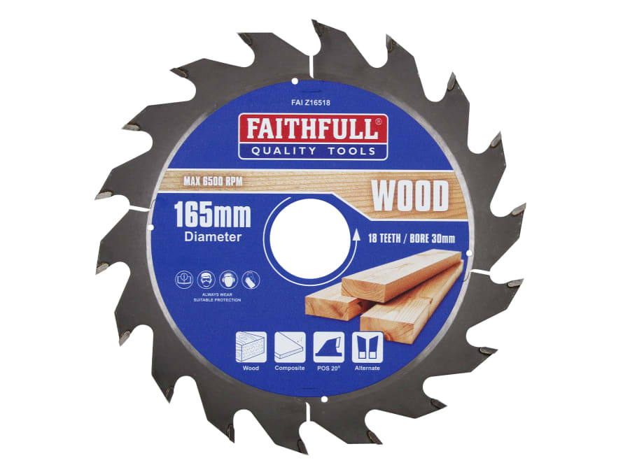 Faithfull FAIZ16518 165mm x 30mm x 18T TCT Circular Saw Blade