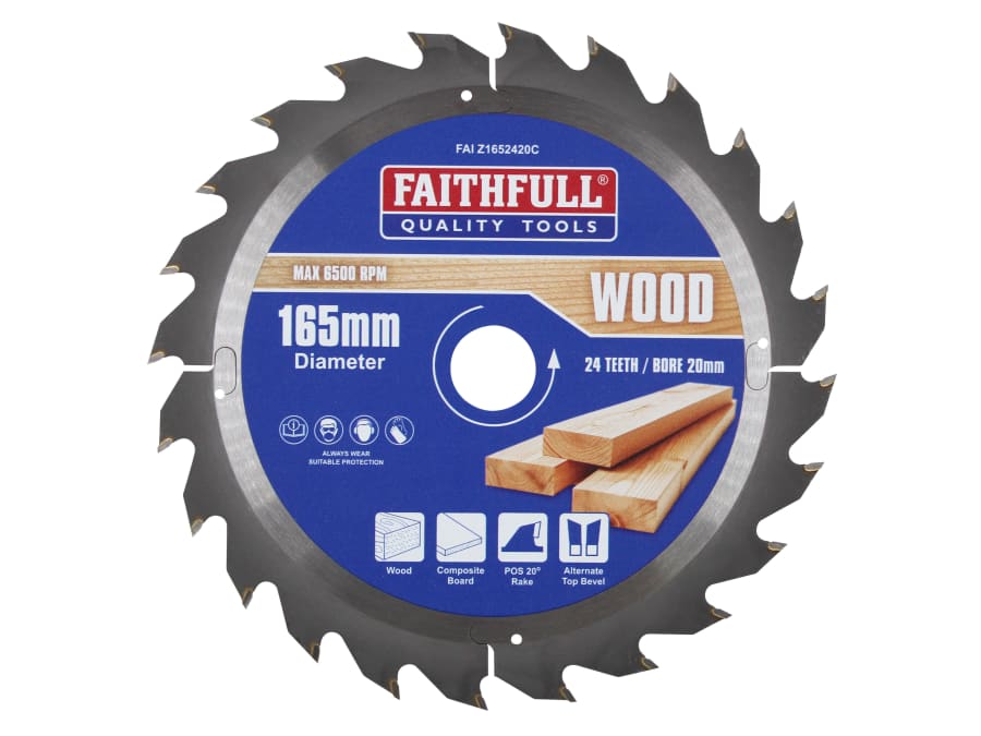 Faithfull FAIZ1652420C 165mm x 20mm x 24T TCT Trimsaw Blade