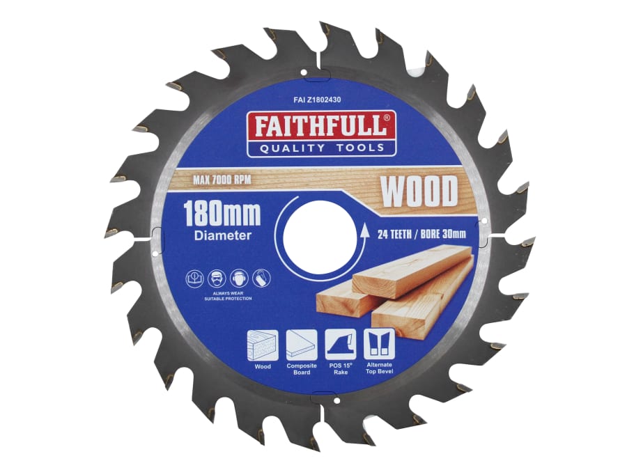 Faithfull FAIZ1802430 180mm x 30mm x 24T TCT Circular Saw Blade
