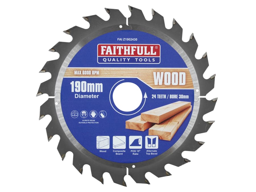 Faithfull FAIZ1902430 190mm x 30mm x 24T TCT Circular Saw Blade