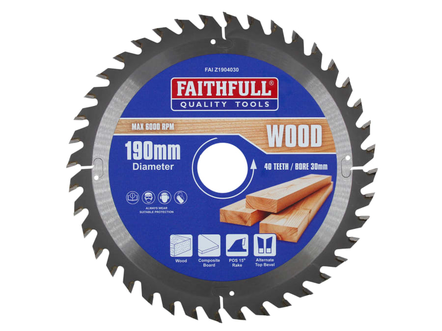 Faithfull FAIZ1904030 190mm x 30mm x 40T TCT Circular Saw Blade