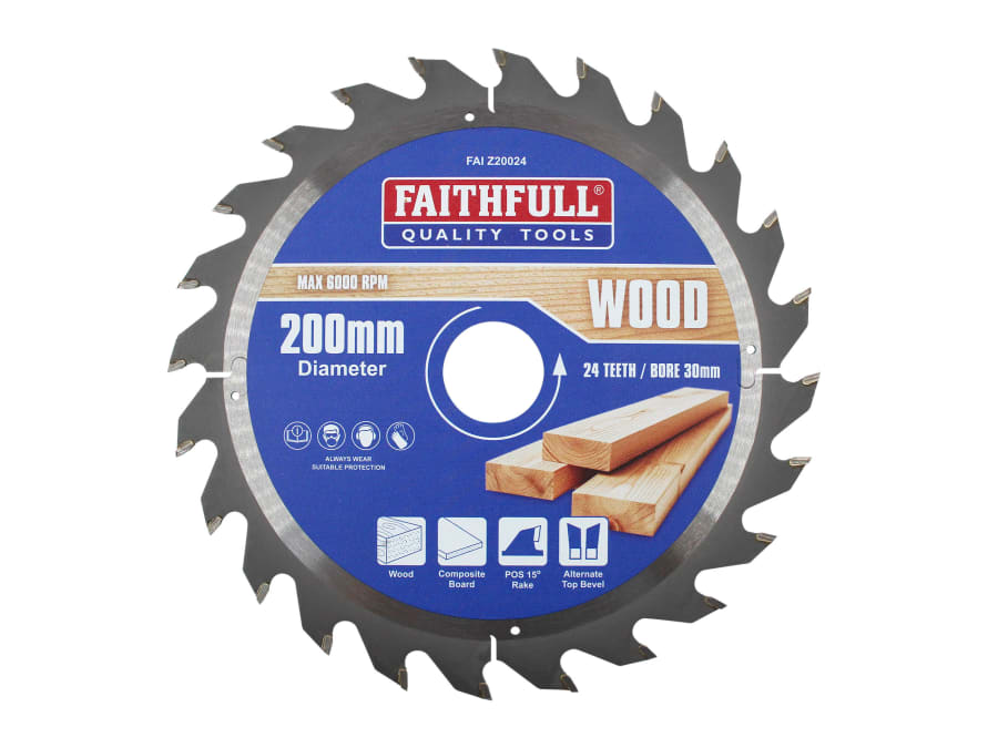Faithfull FAIZ20024 200mm x 30mm x 24T TCT Circular Saw Blade