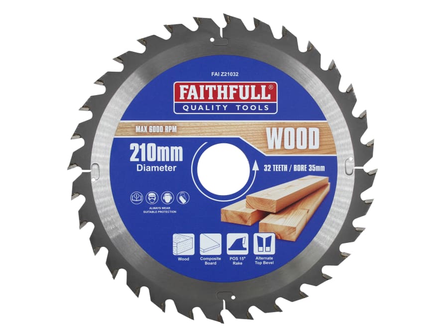 Faithfull FAIZ21032 210mm x 32T TCT Circular Saw Blade