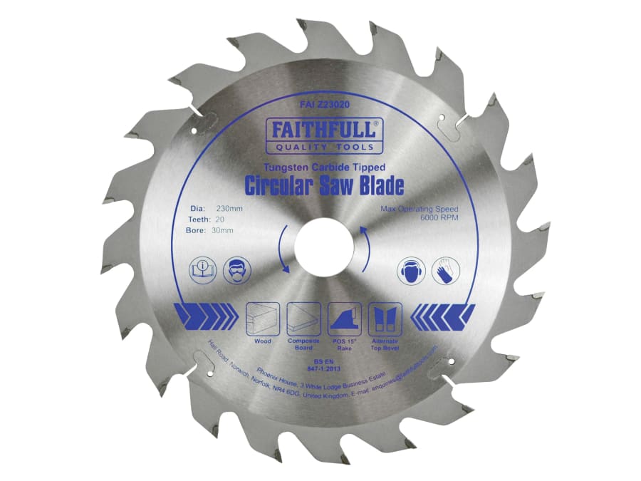 Faithfull FAIZ23020 230mm x 30mm x 20T TCT Circular Saw Blade