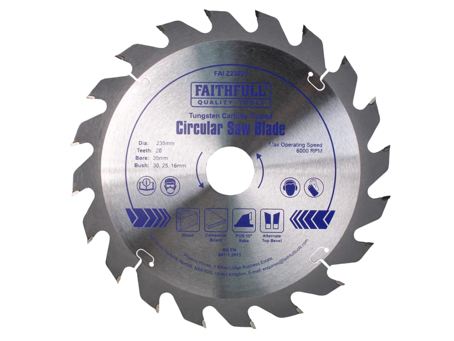 Faithfull FAIZ23520 235mm x 20T TCT Circular Saw Blade