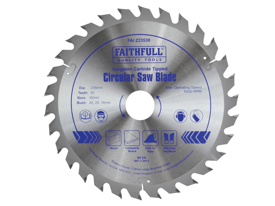 Faithfull FAIZ23530 TCT Circular Saw Blade 235 × 30mm 35T