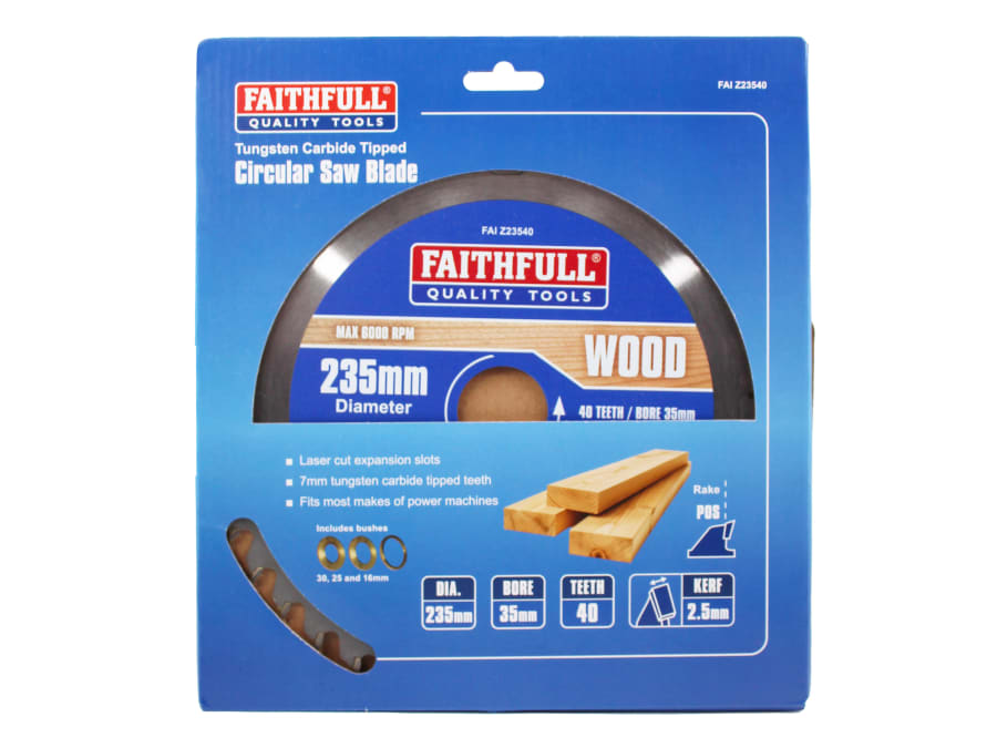 Faithfull FAIZ23540 235 x 35mm x 40T TCT Circular Saw Blade