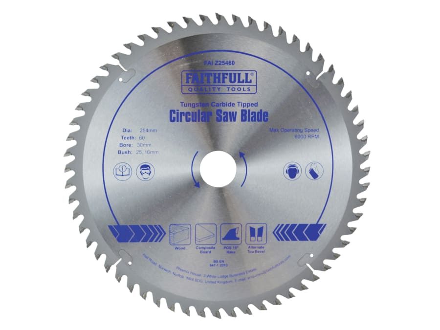 Faithfull FAIZ25460 TCT Circular Saw Blade 254 × 30mm 60T