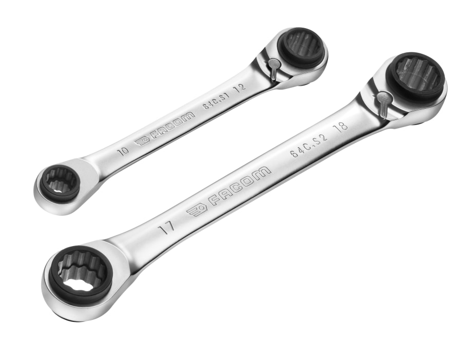 Facom 64CJ2PB 2 Piece Ratcheting Spanner Set
