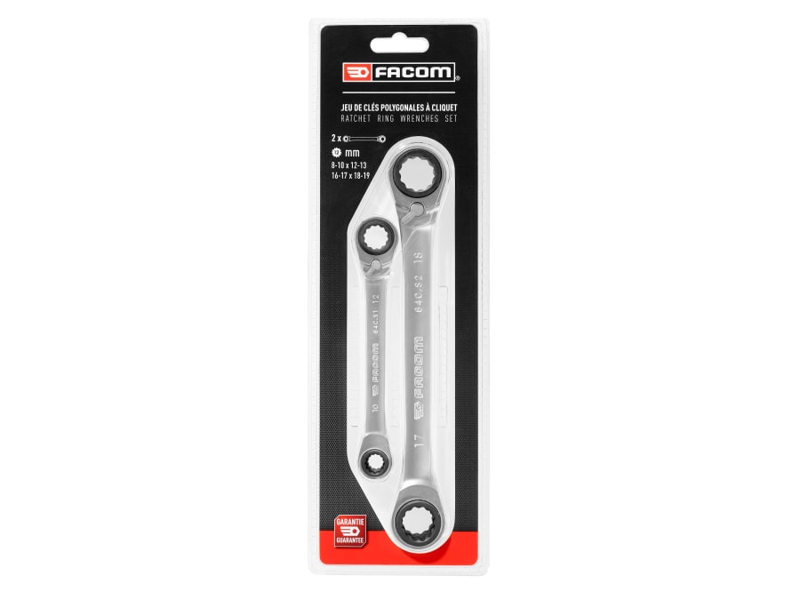 Facom 64CJ2PB 2 Piece Ratcheting Spanner Set