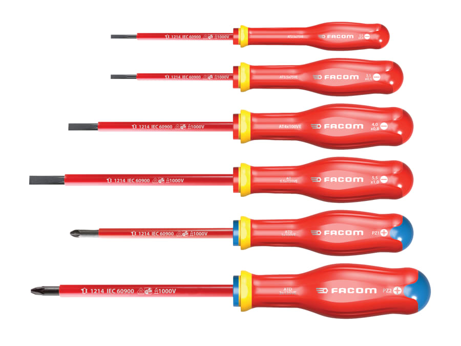 Facom ATDVEJ6PB Protwist VDE Screwdriver Set 6 Piece