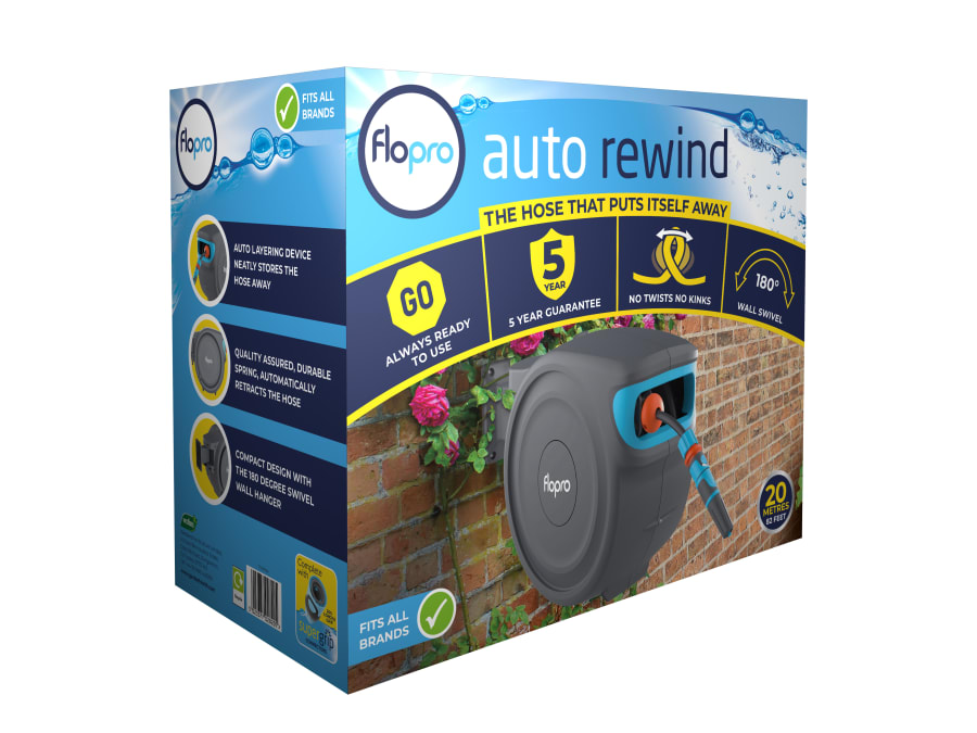 Flopro 70300794 Auto Rewind Wall Mounted Hose Reel 20m