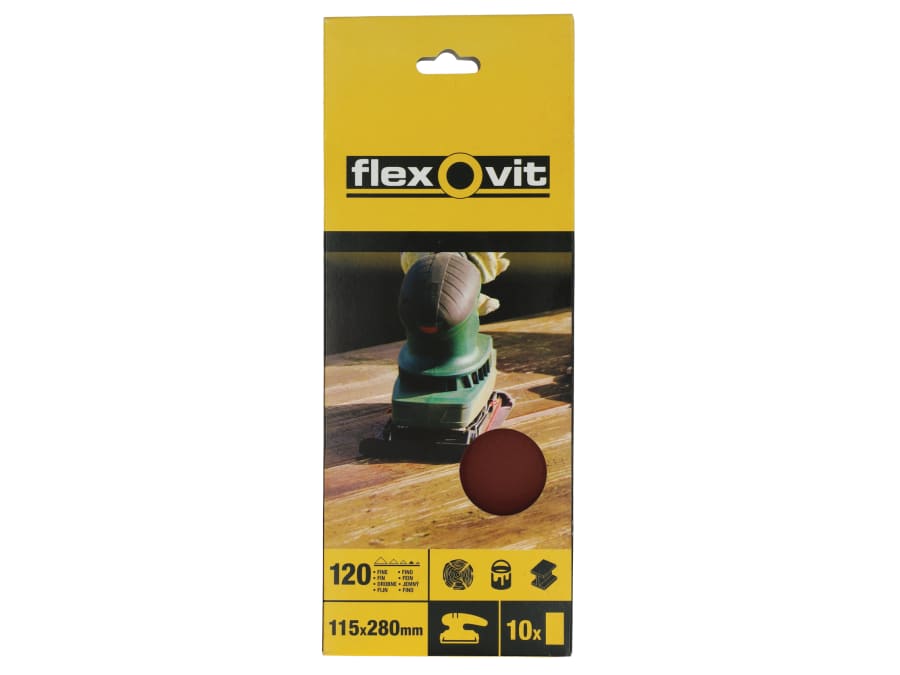 Flexovit 63642526327 Sanding Sheets Medium 80 Grit Pack 10