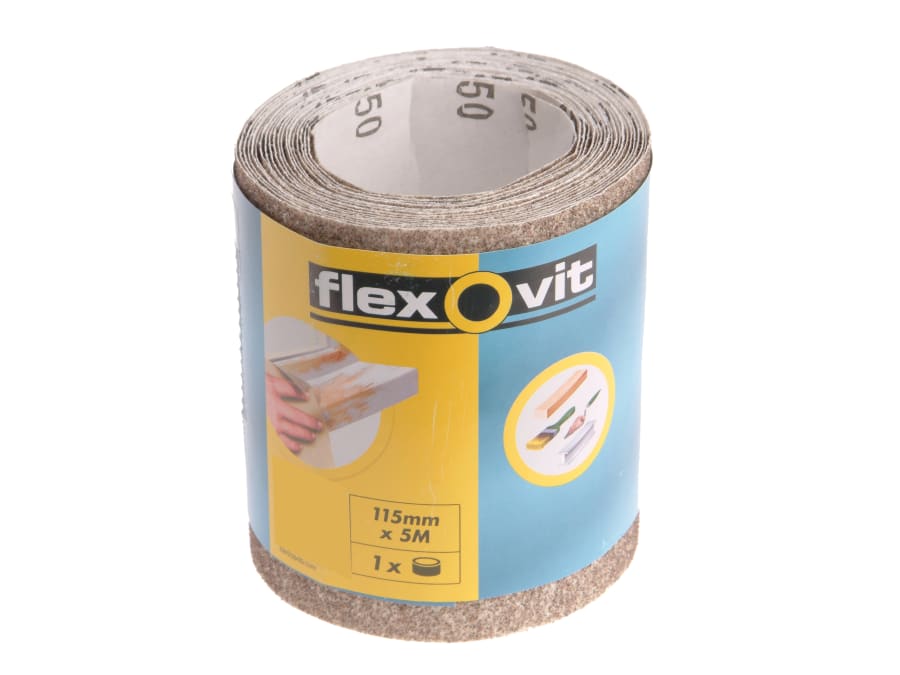 Flexovit 63642526411 115mm x 5m Coarse 80G Sanding Roll