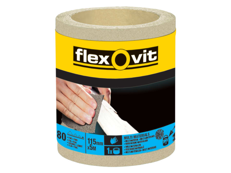 Flexovit 63642526413 General Purpose Sanding Roll 115mm x 5m 180 Grit