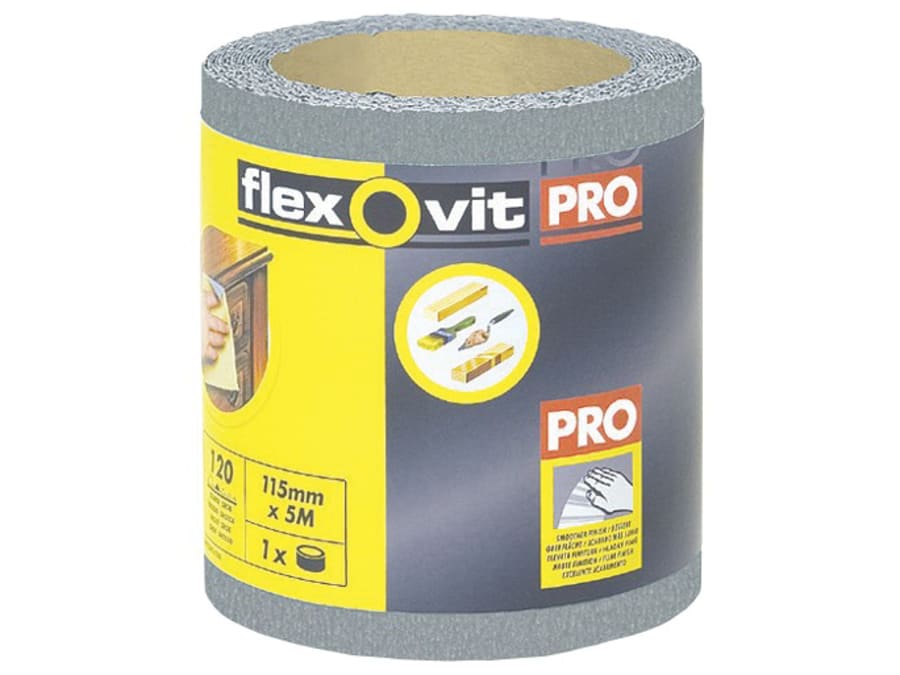 Flexovit 63642526416 115mm x 5m 180 Grit Sanding Roll