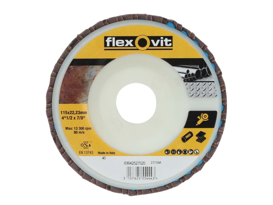 Flexovit 63642527525 115mm 40G Flap Disc