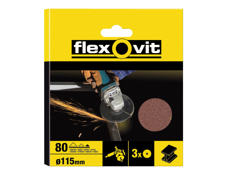 Flexovit 63642527534 Aluminium Oxide Fibre Disc 115mm Medium