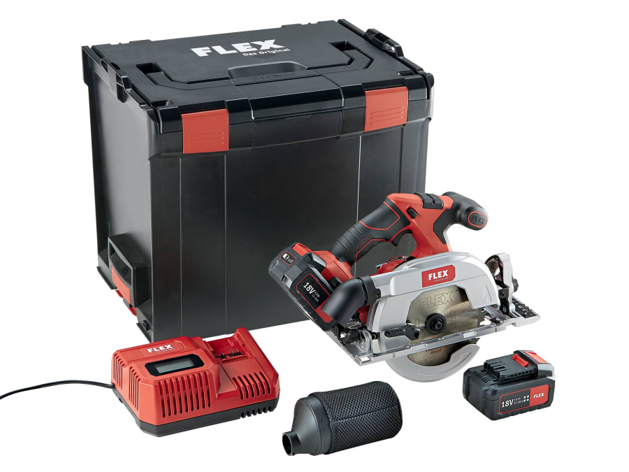 Flex Power Tools 454028 18V Circular Saw 165mm with 2 × 5.0Ah Batteries