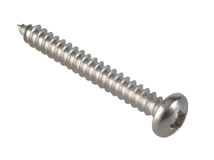 Forgefix FPSTPP11210SS Pozi Pan Head Self-Tapping Screw 1.1/2in x 10 Stainless Steel