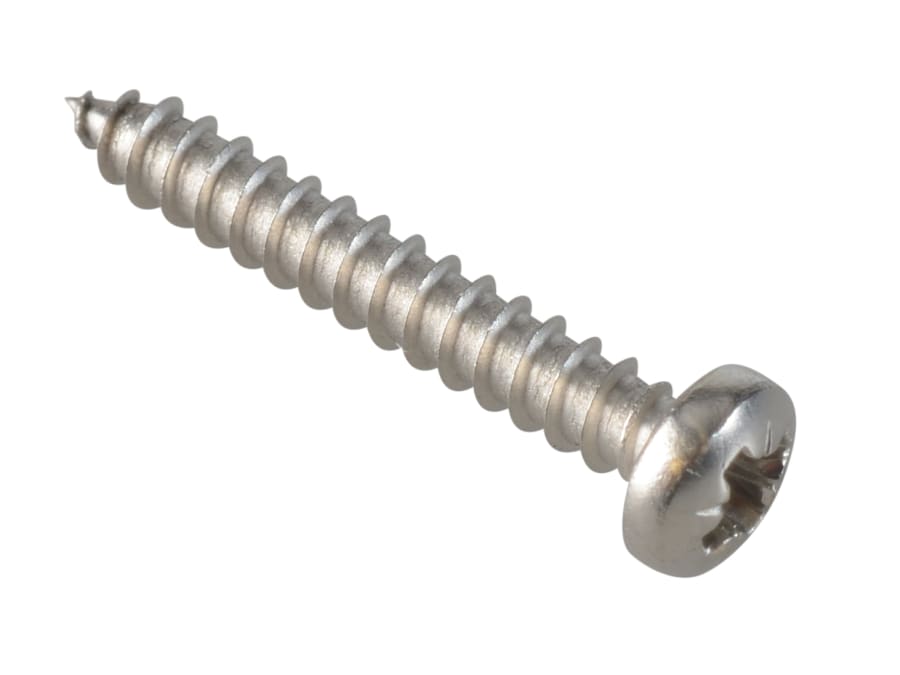 Forgefix FPSTPP344SS 3.4mm x 44mm Pozi Pan Head Self-Tapping Screw Stainless Steel
