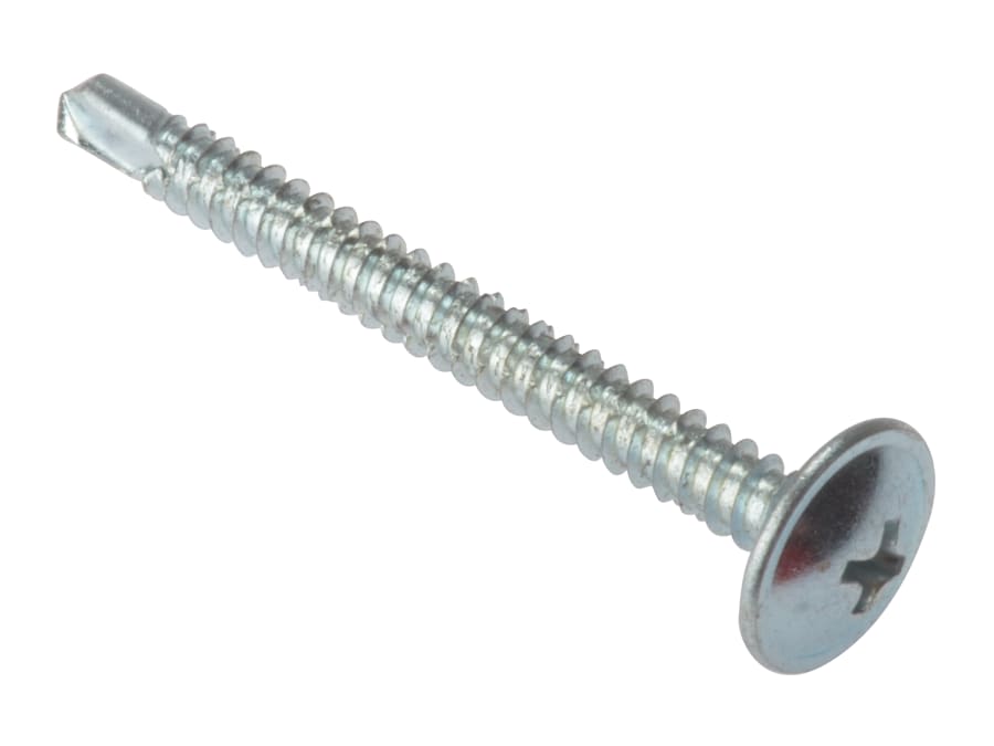 Forgefix 100BPS4860ZP 4.8 x 60mm Phillips Wafer Head Self-Drill Screws ZP Box 100