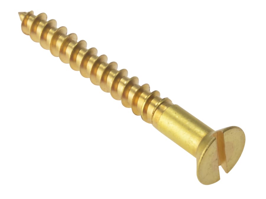 Forgefix CSK210BR 2in Slotted Brass Wood Screw 200 Pack
