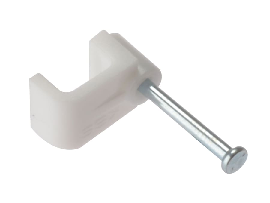 Forgefix FCCBW Cable Clip Flat White Bellwire Box 100