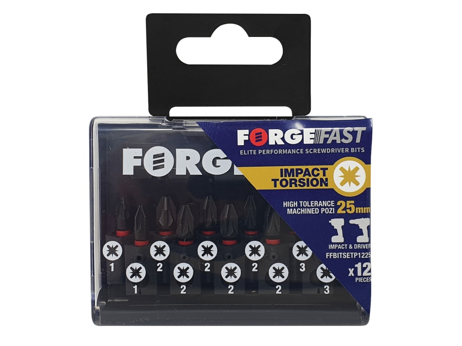 Forgefix FFBITSETP1225 12 Piece Pozidriv Impact Bit Set