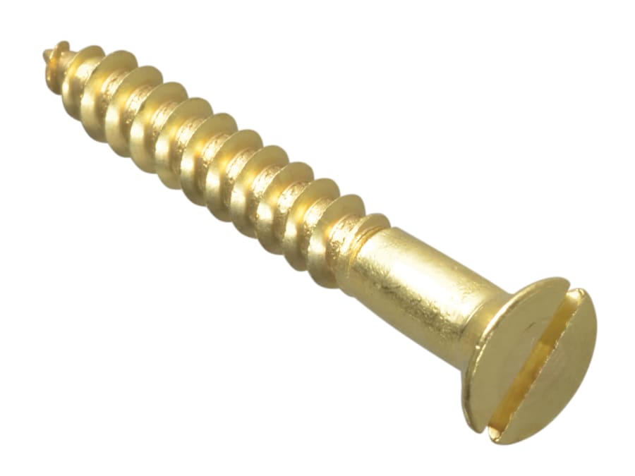 Forgefix FPCSK11210BR Slotted Brass Countersunk Wood Screw 1.5in x 10
