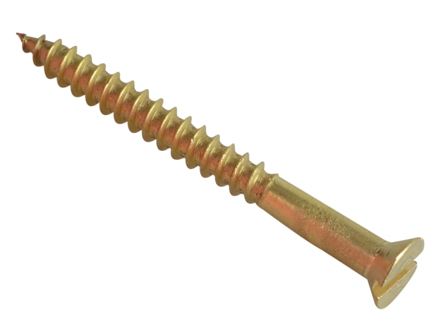 Forgefix FPCSK1126BR Slotted Brass Countersunk Wood Screw 1.1/2in x 6