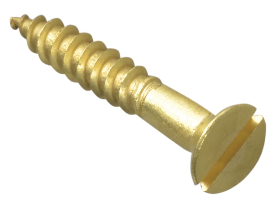 Forgefix FPCSK11410BR 1 1/4in x 10 Slotted Brass CSK Wood Screws