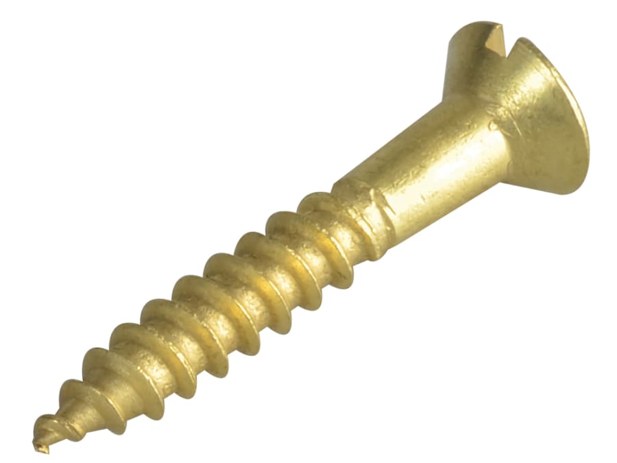 Forgefix FPCSK11410BR 1 1/4in x 10 Slotted Brass CSK Wood Screws