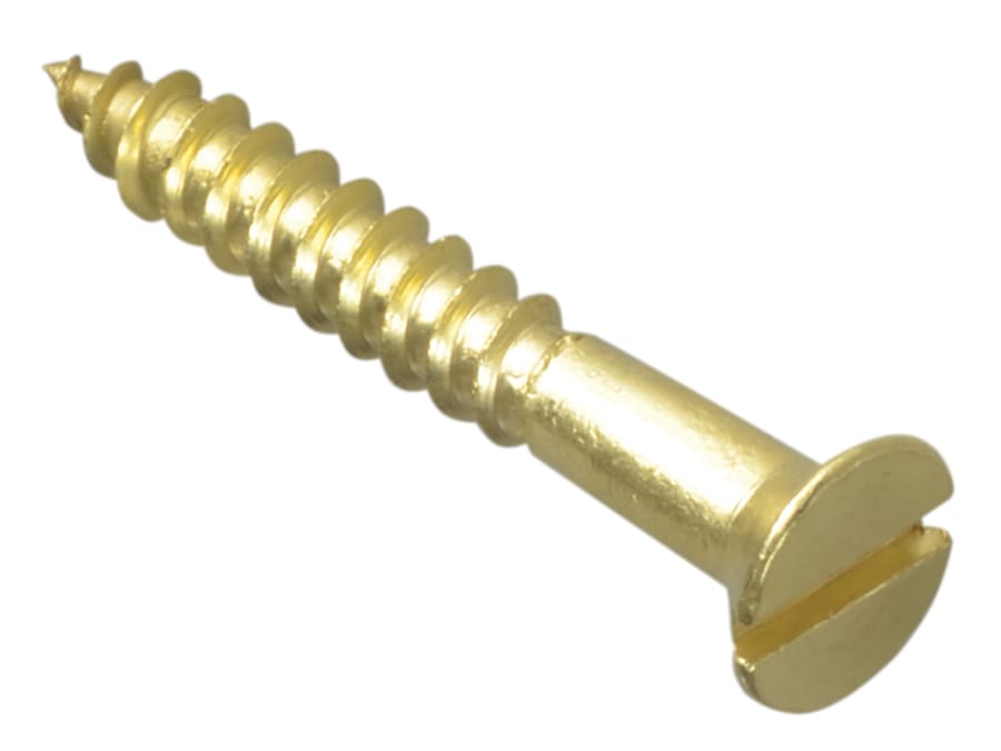 Forgefix FPCSK1148BR 1 1/4in x 8 Brass Countersunk Slotted Wood Screws