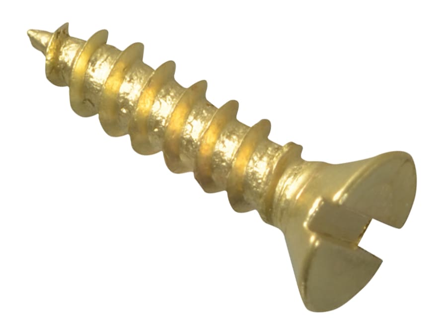 Forgefix FPCSK124BR Slotted Brass CSK Wood Screw 1/2in x 4